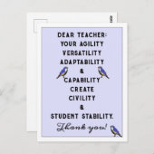 Lehrerbewertung Postkarte (Vorne/Hinten)