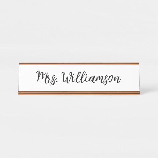 Lehrerbewertung Präsentiert Office Decor Custom Schreibtischnamensplakette (Vorderseite )