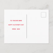 Lehrerbewertung Valentinstag Feiertagspostkarte (Rückseite)