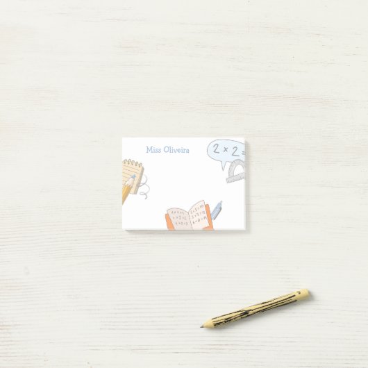 Lehrerbewertung zurück Name der Schule Einfache Ma Post-it Klebezettel (Auf Schreibtisch)