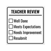 Lehrerbewertungsaufgaben-Checkliste-Feedback Permastempel (Design)