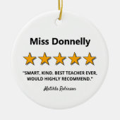 Lehrerbewertungsbericht Weihnachten Keramik Ornament (Vorne)