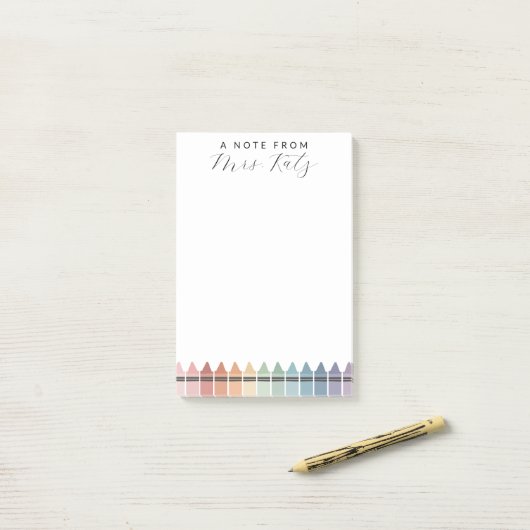 LehrerbewertungsCrayon Post-it Klebezettel (Auf Schreibtisch)