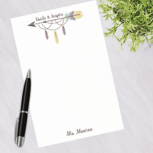 Lehrerbewertungsleitfaden und Inspirier Boho Arrow Post-it Klebezettel