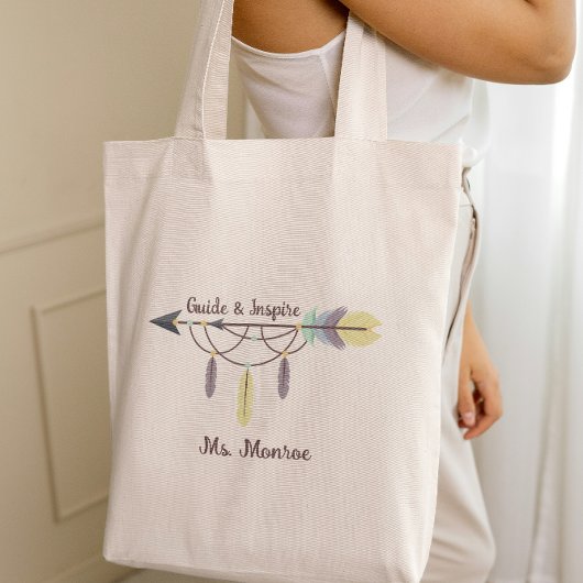 Lehrerbewertungsleitfaden und Inspirier Boho Arrow Tragetasche