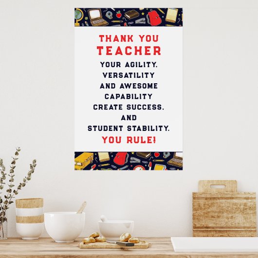 Lehrerbewertungsposter Poster (Küche)