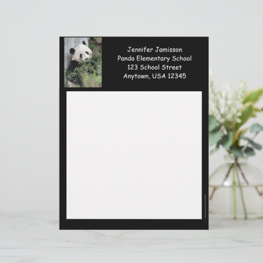 Lehrerbewertungsstation, Panda, Black Trim Briefkopf (Stehend Vorderseite)