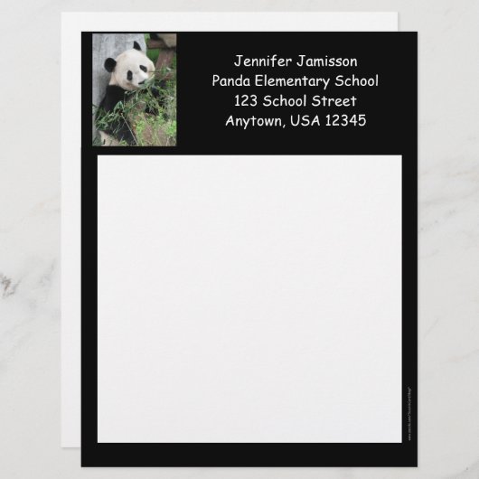 Lehrerbewertungsstation, Panda, Black Trim Briefkopf (Vorne/Hinten)
