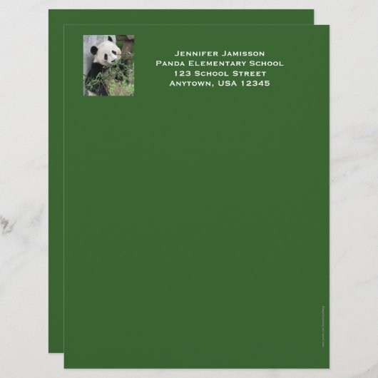 Lehrerbewertungsstelle, Panda, grüner Trim Briefkopf (Vorne/Hinten)