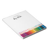 Lehrerbewertungsstitel Rainbow Pencils Notizblock (angewinkelt)