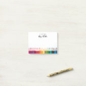 Lehrerbewertungsstitel Rainbow Pencils Post-it Klebezettel (Auf Schreibtisch)