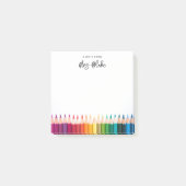 Lehrerbewertungsstitel Rainbow Pencils Post-it Klebezettel (Vorderseite)