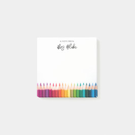 Lehrerbewertungsstitel Rainbow Pencils Post-it Klebezettel