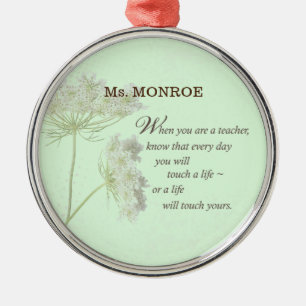 Lehrerbewertungstag Danke Wildblume Ornament Aus Metall
