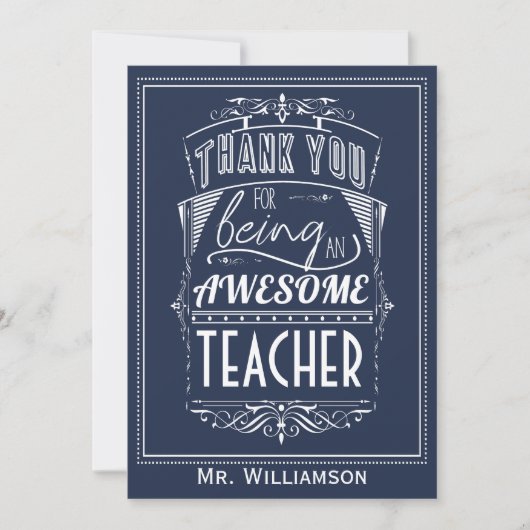 Lehrerbewertungstag Vielen Dank Flat Karte (Vorderseite)