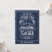 Lehrerbewertungstag Vielen Dank Flat Karte (Vorderseite/Rückseite Beispiel)