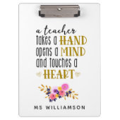 Lehrerbewertungstyp Personalisiert Klemmbrett (Vorderseite)