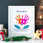 Lehrerbewertungsvorlage für DIY-Handdruckvorlage Poster