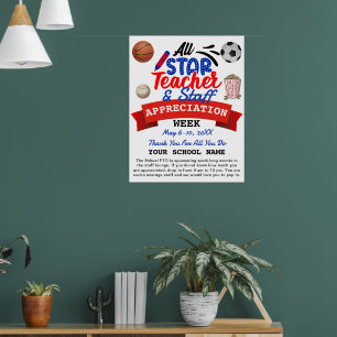 Lehrerbewertungswoche Alle Star-PTO-Strecke Poster