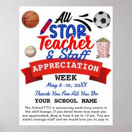 Lehrerbewertungswoche Alle Star-PTO-Strecke Poster