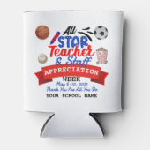 Lehrerbewertungswoche Alle Star School Name Dosenkühler (Vorderseite)