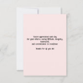 Lehrerbewertungswoche Dankeskarte (Rückseite)