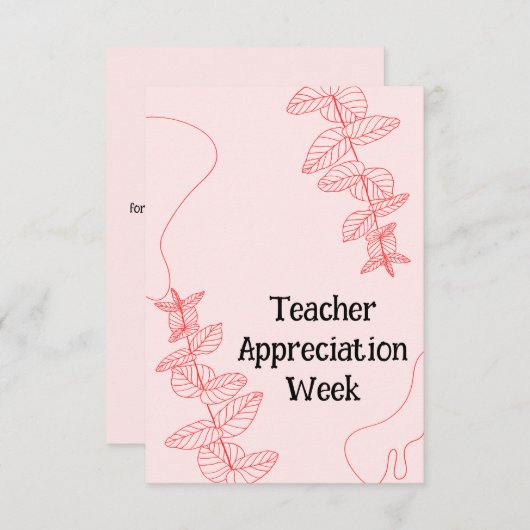 Lehrerbewertungswoche Dankeskarte (Vorne/Hinten)