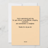 Lehrerbewertungswoche Feiertagskarte (Rückseite)