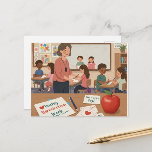 Lehrerbewertungswoche Postkarte (Vorderseite/Rückseite Beispiel)