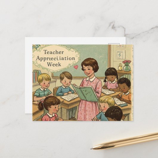 Lehrerbewertungswoche Postkarte (Vorderseite/Rückseite Beispiel)