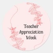 Lehrerbewertungswoche Runder Aufkleber (Vorderseite)