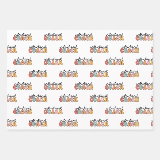 Lehrercoach Retro Geschenkpapier Set (Vorderseite 3)