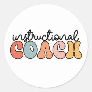 Lehrercoach Retro Runder Aufkleber