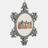 Lehrercoach Retro Schneeflocken Zinn-Ornament (Links)