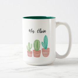 Lehrerdank-Kaffeekaktus-Tasse Zweifarbige Tasse