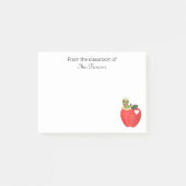 Lehrerdank-Schulzimmer-Rote-Apfel-Eigenes Design Post-it Klebezettel (Vorderseite)