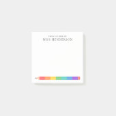 Lehrerdankesch-Regenbogen-Bleistift individuell Post-it Klebezettel (Vorderseite)