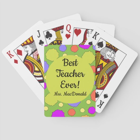 Lehrerdankeschön-Geschenk Bester Lehrer überhaupt Spielkarten (Rückseite)