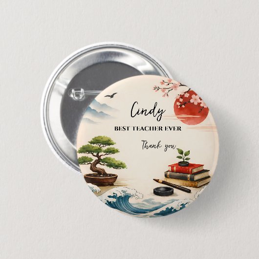 Lehrerdankeschön‑Geschenk | Ende des Schuljahres Button (Vorne & Hinten)