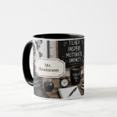 Lehrerdankeschön-Geschenk Schwarz & Weiß Tasse (Vorderseite Links)