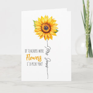 Lehrerdankeschon Geschenk wähle du Sonnenblume Karte