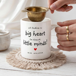 Lehrerdankeschön Große Herzen, Kleine Köpfe Kaffeetasse