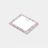 Lehrerdankeschön Purple School Pattern Post-it Klebezettel (angewinkelt)