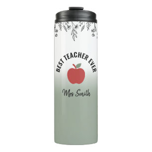 Lehrerdankeschön Sage Grün Botanical Minimal Thermosbecher