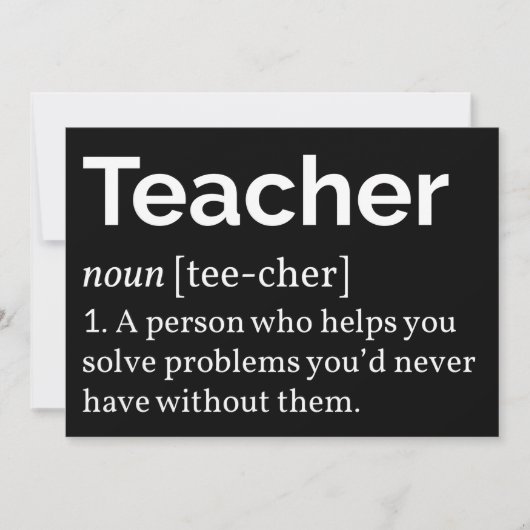 Lehrerdefinition Einladung (Vorderseite)