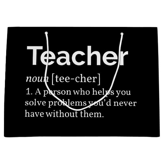 Lehrerdefinition Große Geschenktüte (Vorderseite)