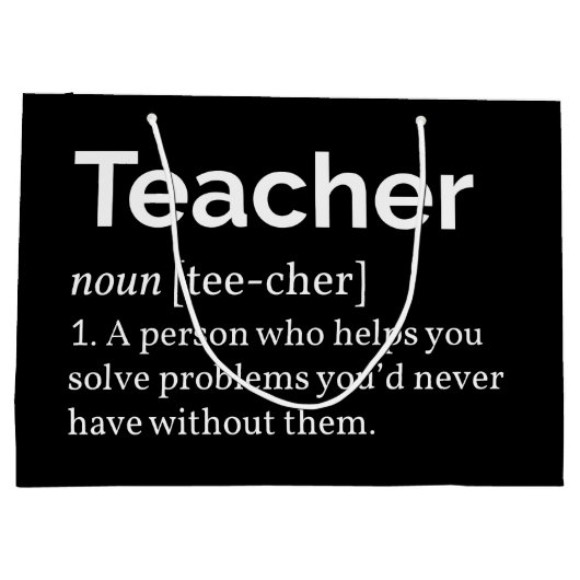 Lehrerdefinition Große Geschenktüte (Rückseite)