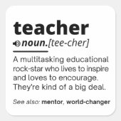 Lehrerdefinition, Lehrerdefinition lustig Quadratischer Aufkleber (Vorderseite)