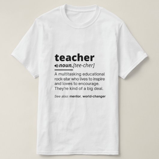 Lehrerdefinition, Lehrerdefinition lustig T-Shirt (Design vorne)