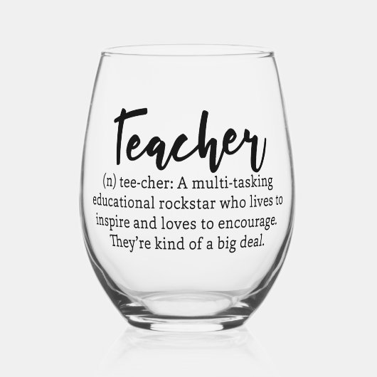 Lehrerdefinition Weinglas Ohne Stiel (Vorderseite)
